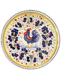 Pizza plate blue Rooster