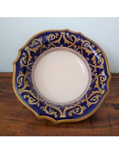 Ceramic scalopped bowl Blue
