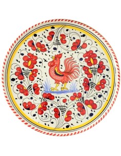 Pizza plate red Rooster