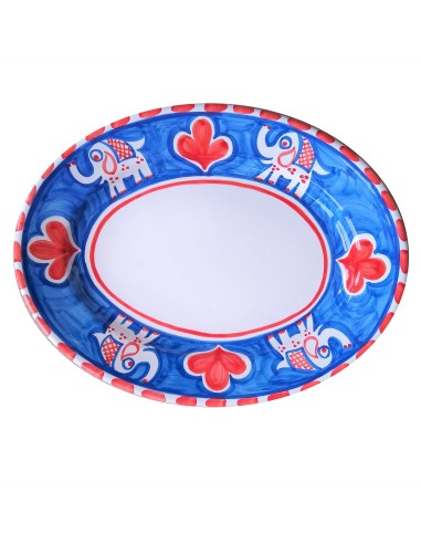 Oval platter Positano elephant