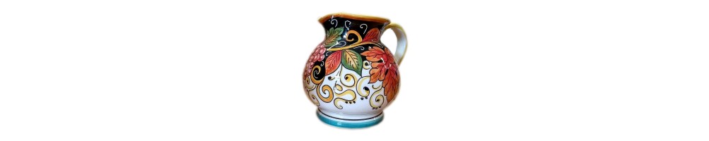 Ceramic pitcher with Fruit black bottom pattern