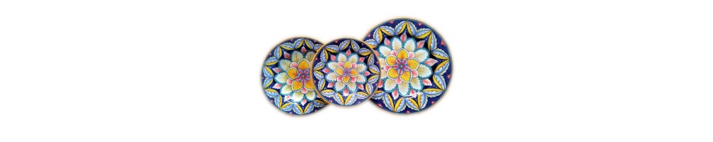 Ceramic serving plates with Geometric pattern