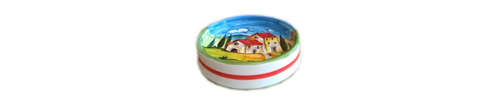 Ceramic wine coaster with Landscape pattern