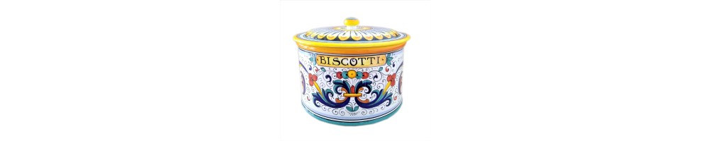 Ceramic cookie jars with lid with different patterns