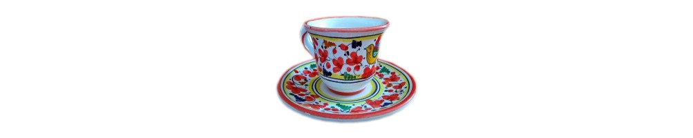 Ceramic cup and saucer for espresso