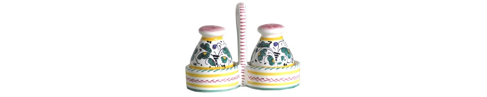 Ceramic salt and pepper with Rooster pattern