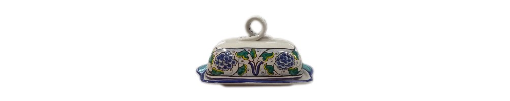 Ceramic butter dish with Tuscan fruit